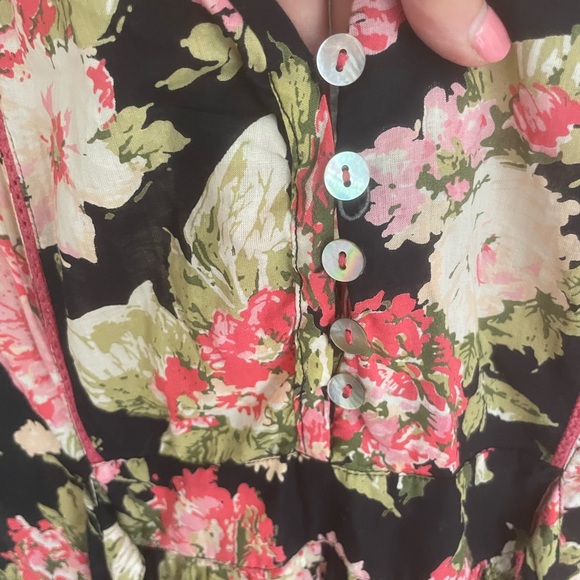 April Cornell, 100 % cotton dress with embroidery and mother for all buttons - Picture 8 of 13